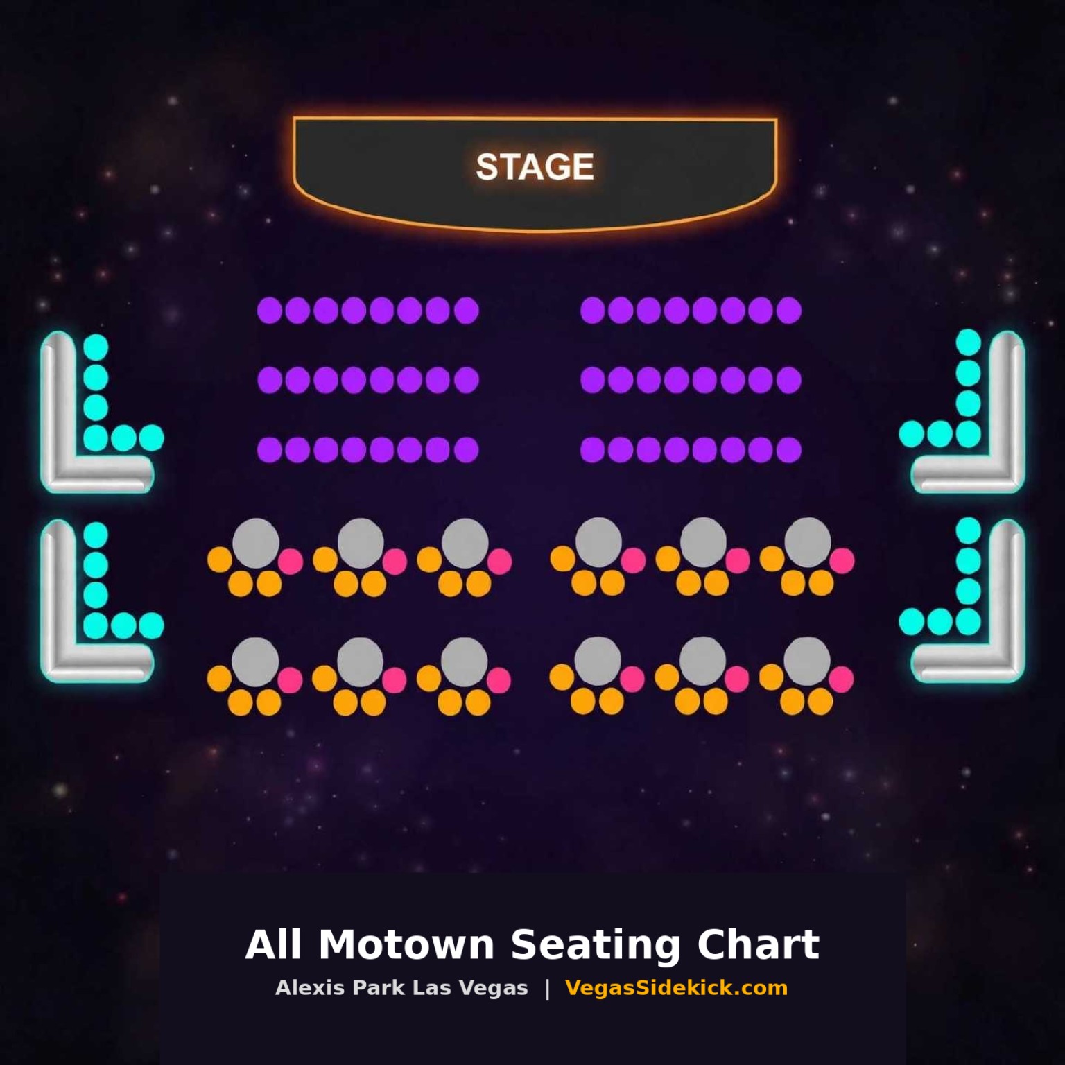 All Motown seating chart at Athena Showlounge inside Alexis Park Resort