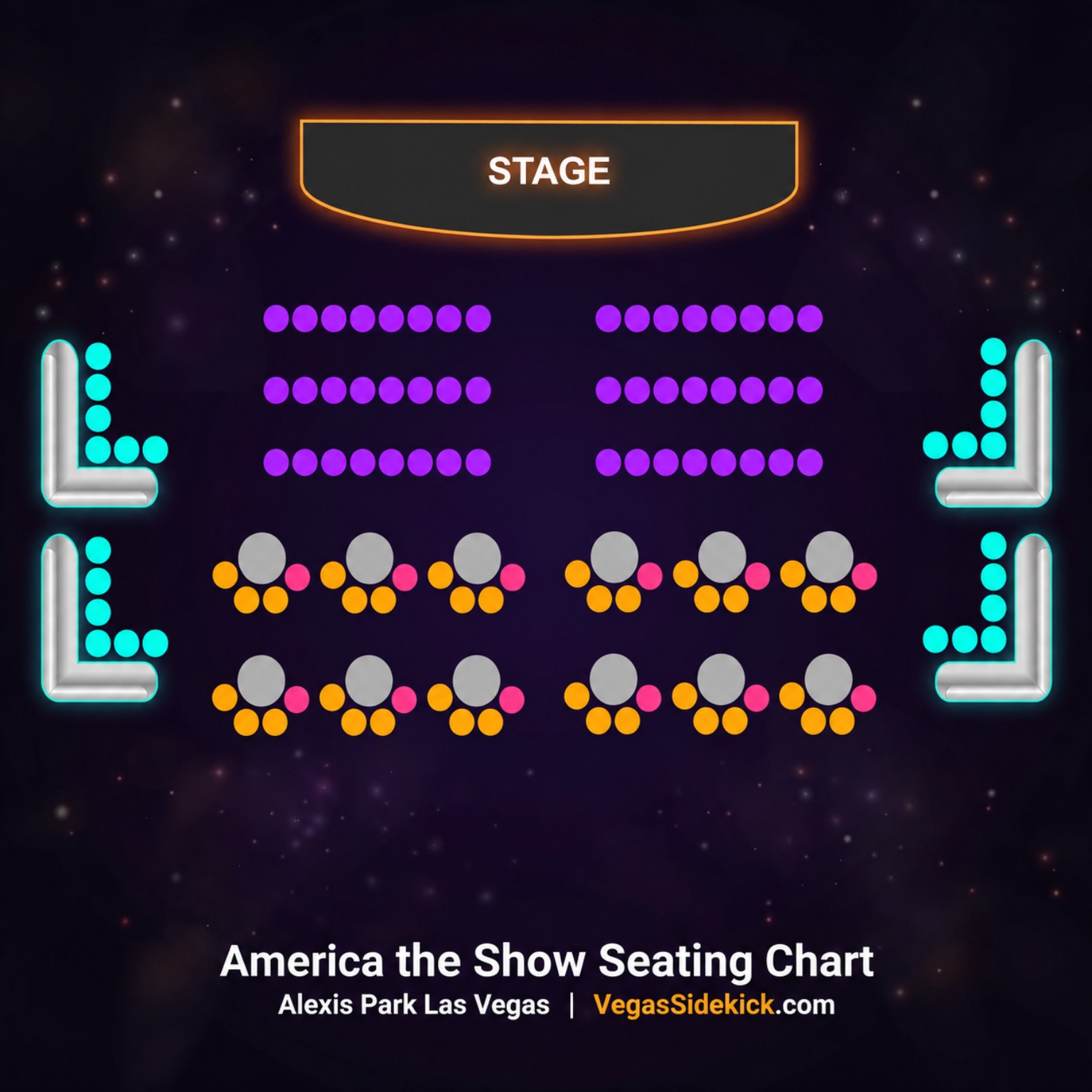 America The Show seating chart at Alexis Park Las Vegas