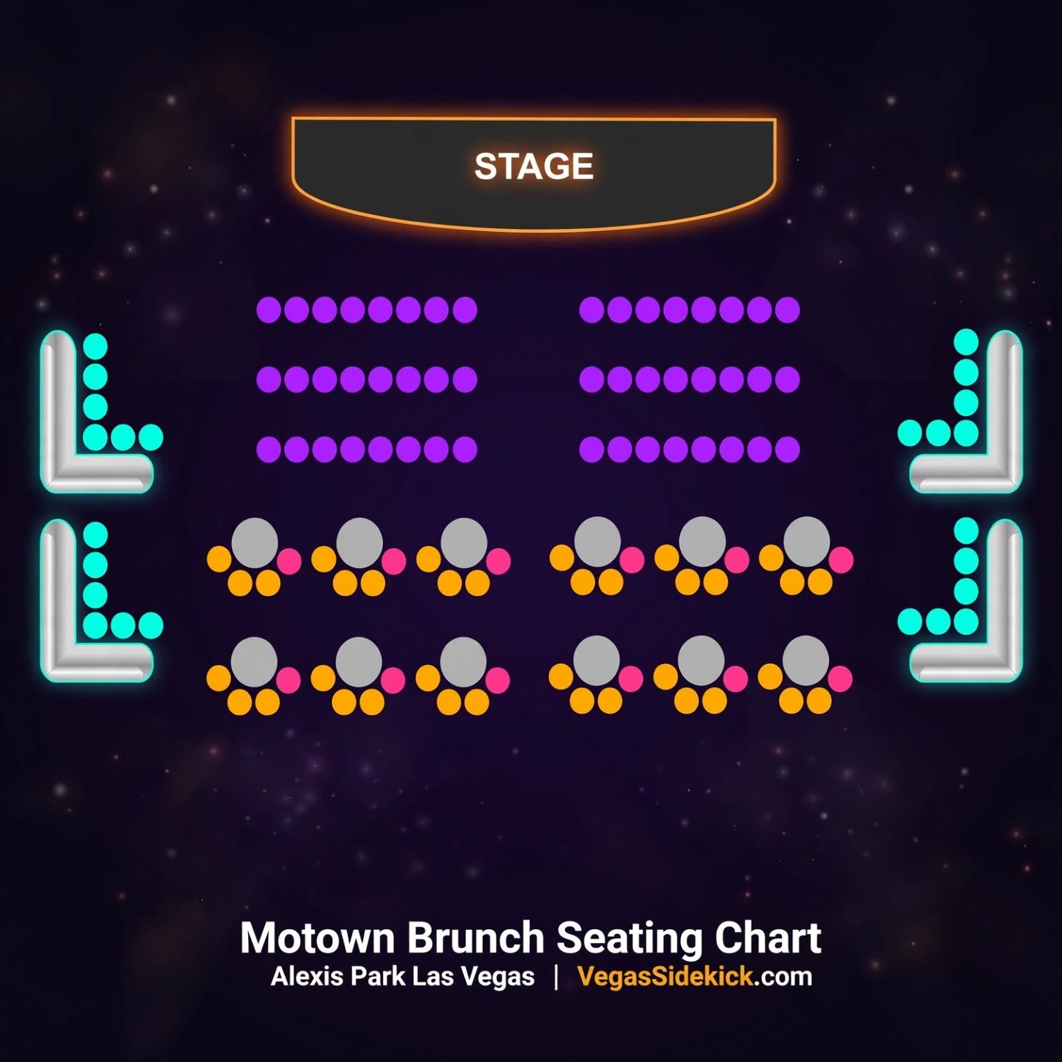 Motown Brunch seating chart at Alexis Park Las Vegas